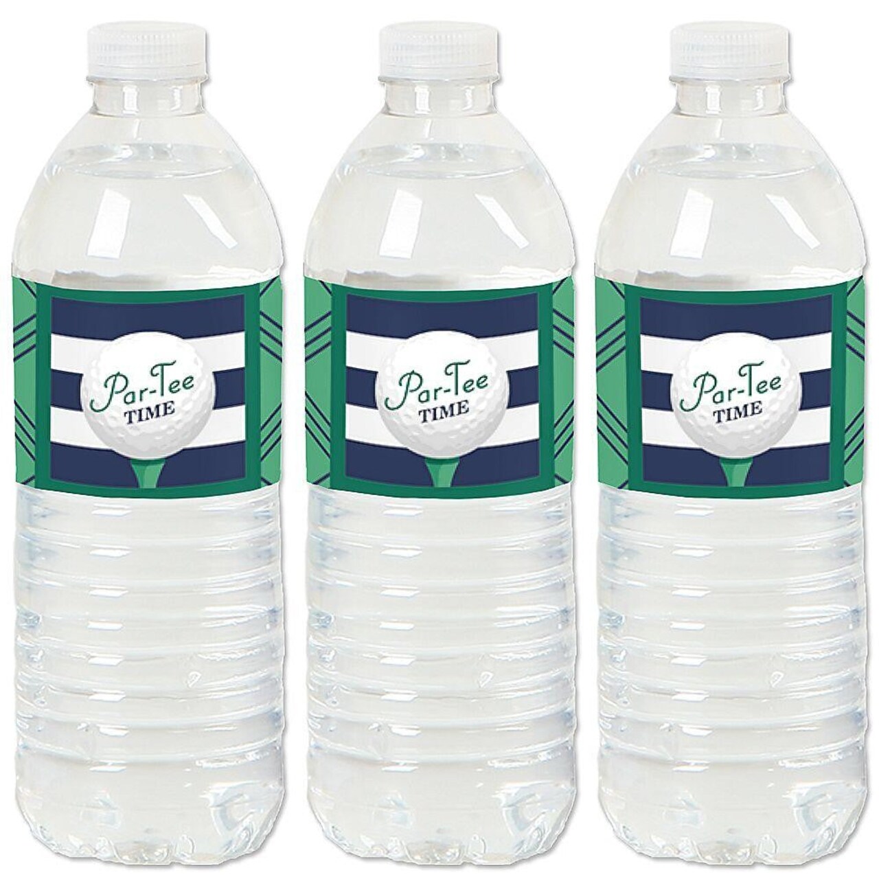 Big Dot of Happiness Par-Tee Time - Golf - Birthday or Retirement Party Water Bottle Sticker Labels - Set of 20